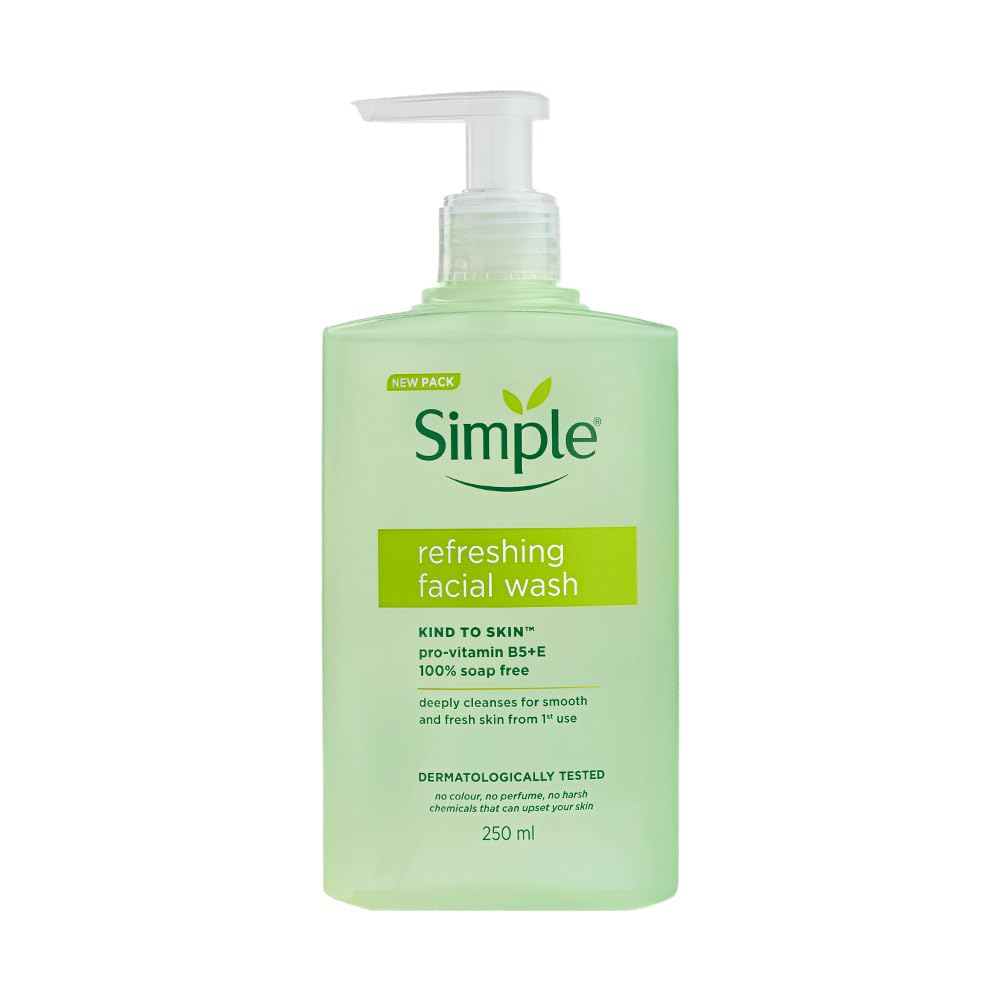 Simple Kind To Skin Refreshing Facial Wash 150 ml | 100% Soap-Free Facewash that doesn't dry out your skin| For All Skin Types