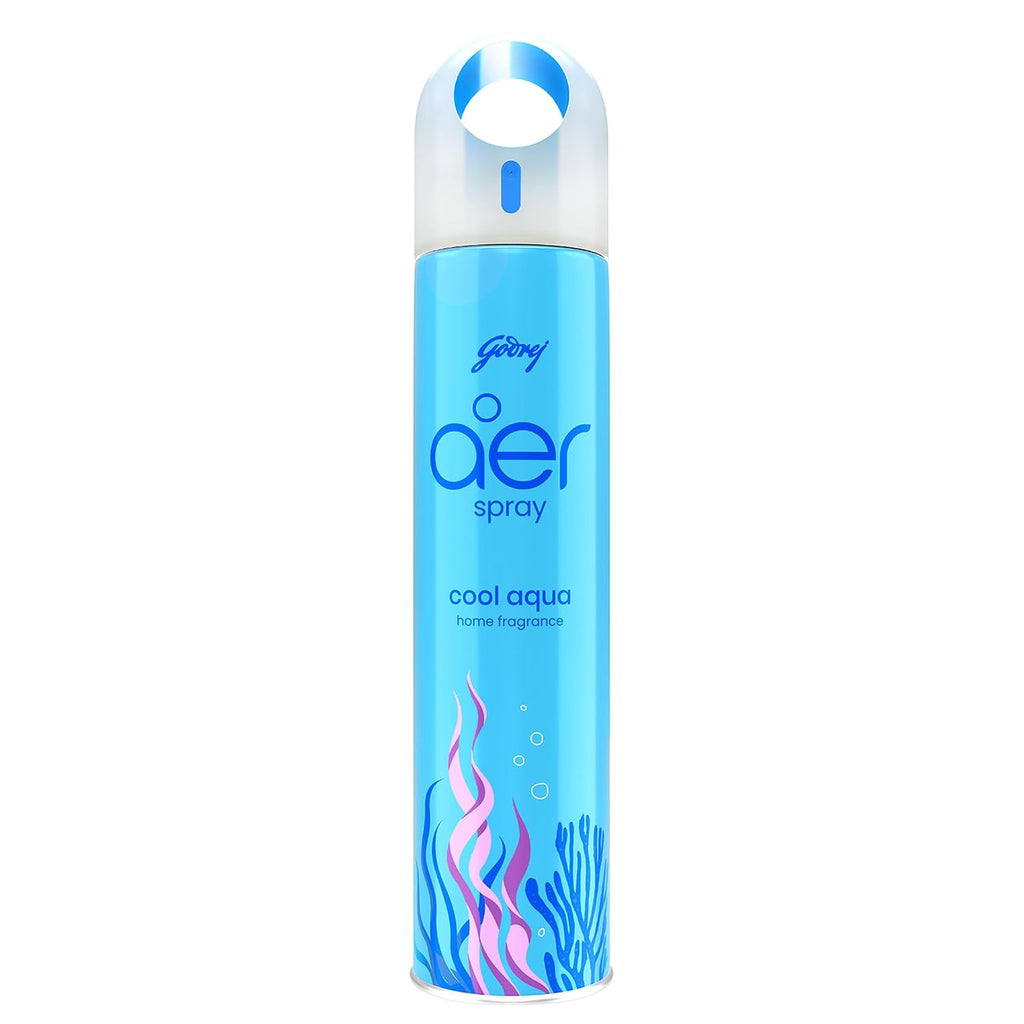 Godrej aer Spray | Room Freshener for Home & Office - Cool Aqua (180 ml)