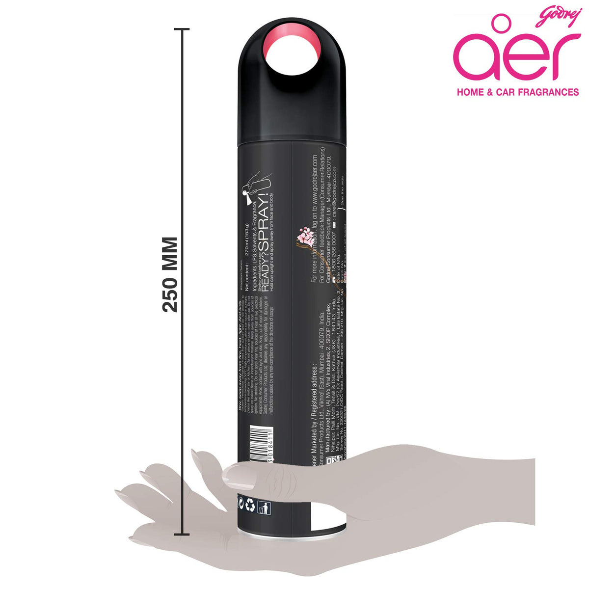 Godrej aer Spray | Room Freshener for Home & Office - Cool Aqua (180 ml)