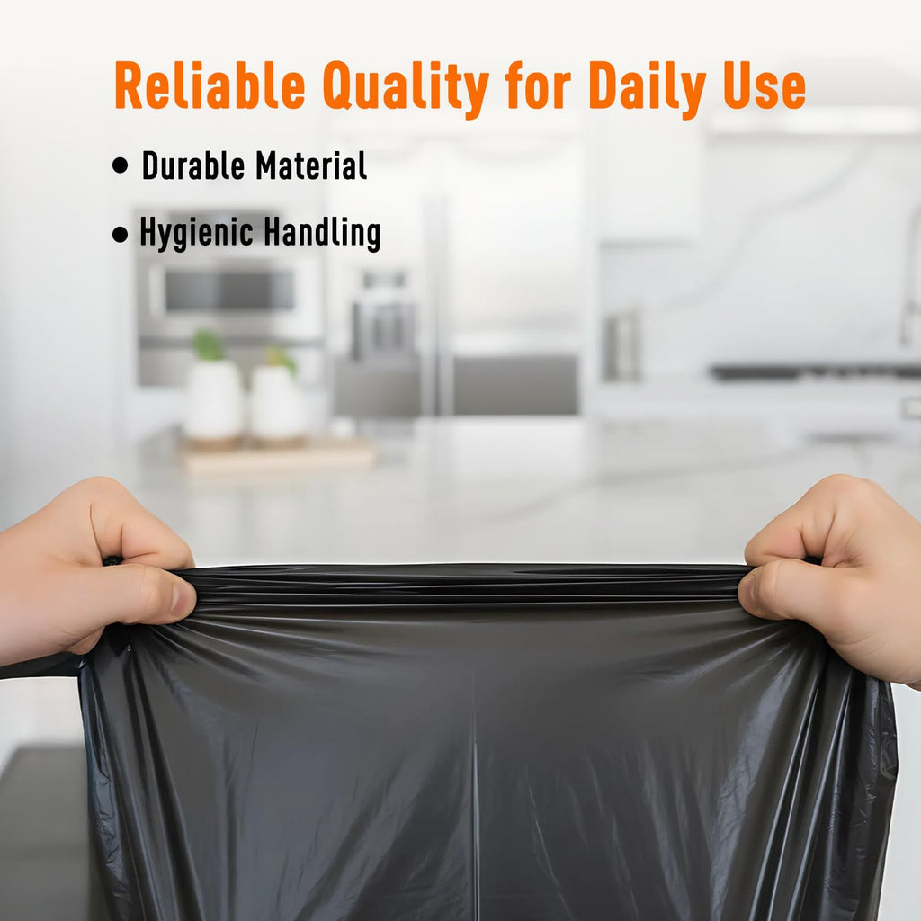 Amazon Brand - Presto! Garbage Bags | Medium | 180 Count | 30 Bags X 6 Rolls | 19 X 21 Inches | For Dry & Wet Waste | Black