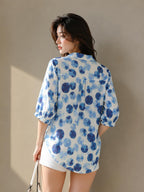 Women's Printed Casual Shirt | Loose Fit Button Down Collared Shirt | Soft & Lightweight Everyday Wear Top