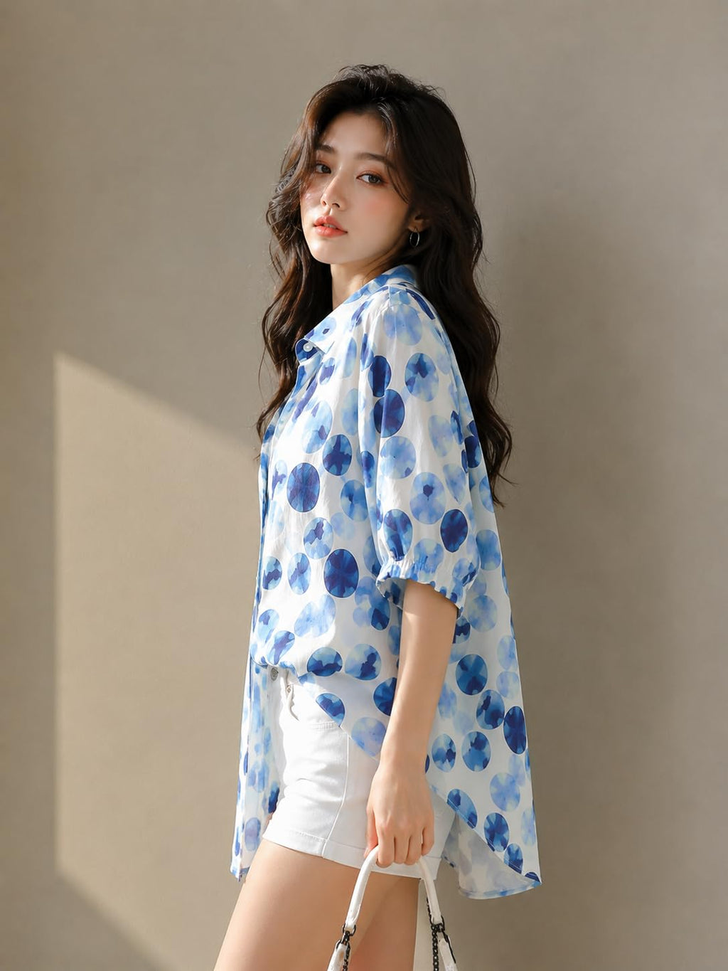 Women's Printed Casual Shirt | Loose Fit Button Down Collared Shirt | Soft & Lightweight Everyday Wear Top