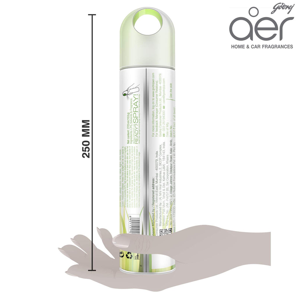 Godrej aer Spray | Room Freshener for Home & Office - Cool Aqua (180 ml)