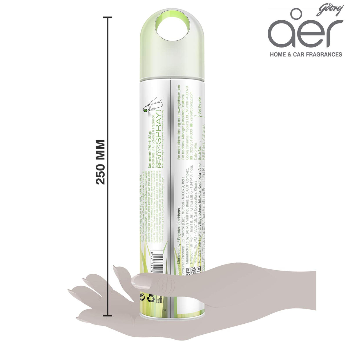 Godrej aer Spray | Room Freshener for Home & Office - Cool Aqua (180 ml)