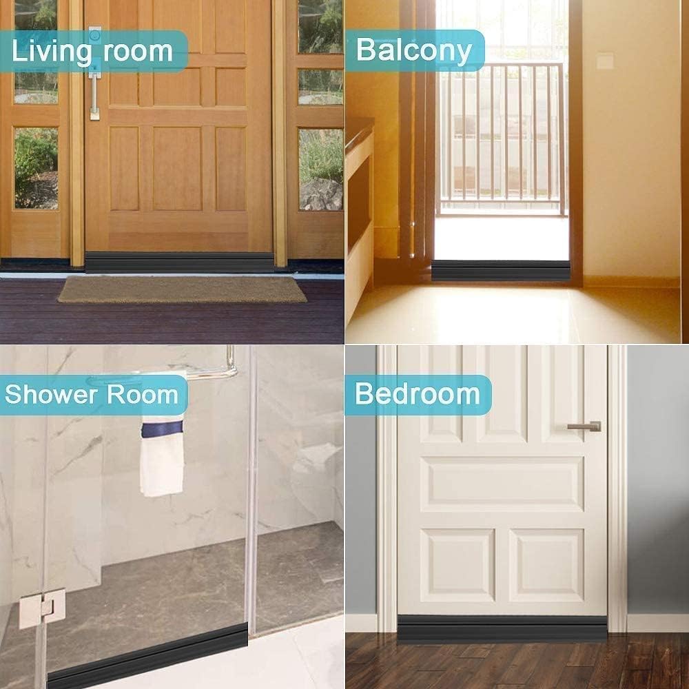 Nirency Door Bottom Seal Strip for Gaps, Waterproof, Dust & Insect Blocker for Door, Self Adhesive Guard for Wooden, Metal & Glass Doors (5 cm X 100 cm) (Black)