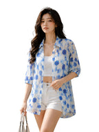 Women's Printed Casual Shirt | Loose Fit Button Down Collared Shirt | Soft & Lightweight Everyday Wear Top