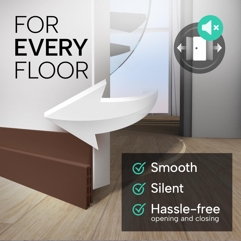Nirency Door Bottom Seal Strip for Gaps, Waterproof, Dust & Insect Blocker for Door, Self Adhesive Guard for Wooden, Metal & Glass Doors (5 cm X 100 cm) (Black)