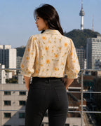 Women's Printed Casual Shirt | Loose Fit Button Down Collared Shirt | Soft & Lightweight Everyday Wear Top