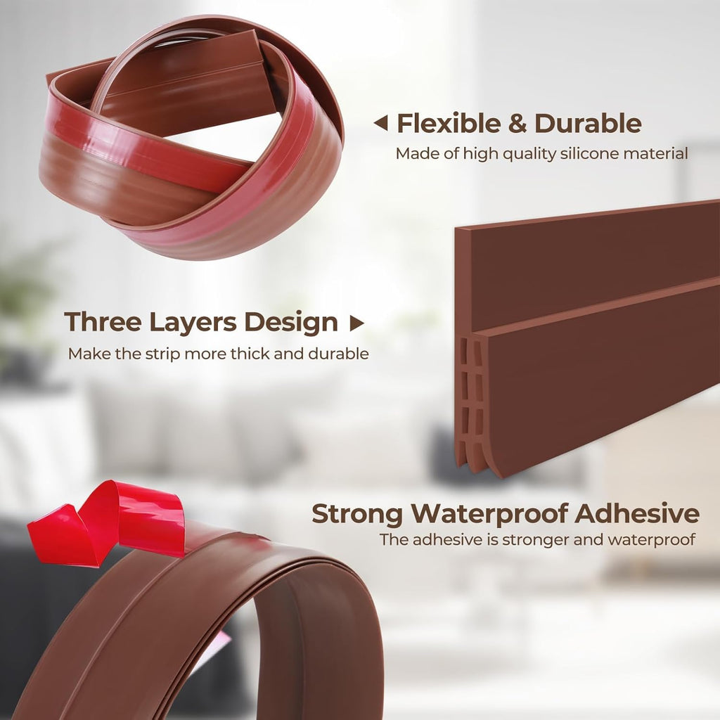 Nirency Door Bottom Seal Strip for Gaps, Waterproof, Dust & Insect Blocker for Door, Self Adhesive Guard for Wooden, Metal & Glass Doors (5 cm X 100 cm) (Black)