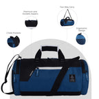Gear Cross Training 9"/29L Large Water Resistant Duffle Bag | Travel Bag | Gym Bag for Men & Women (Black - Grey)