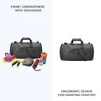 Gear Cross Training 9"/29L Large Water Resistant Duffle Bag | Travel Bag | Gym Bag for Men & Women (Black - Grey)