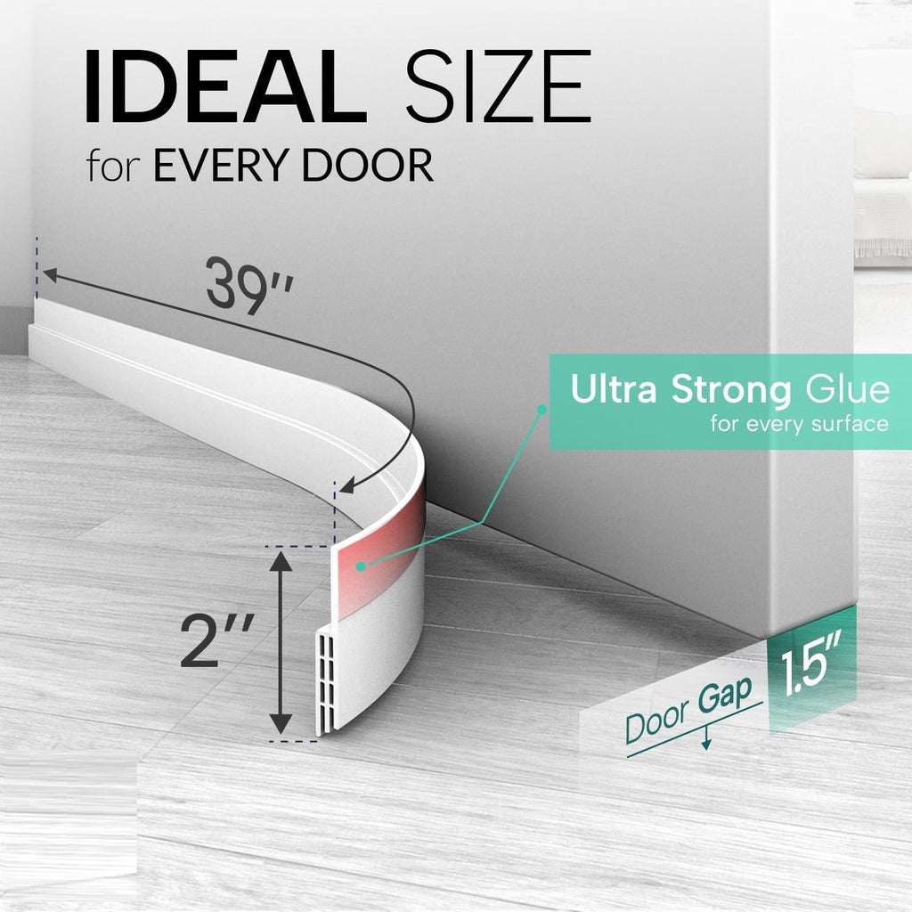 Nirency Door Bottom Seal Strip for Gaps, Waterproof, Dust & Insect Blocker for Door, Self Adhesive Guard for Wooden, Metal & Glass Doors (5 cm X 100 cm) (Black)