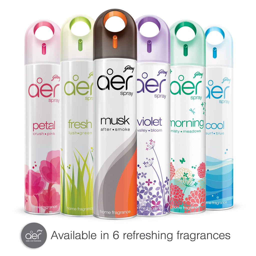 Godrej aer Spray | Room Freshener for Home & Office - Cool Aqua (180 ml)