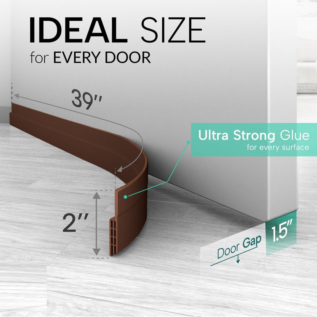 Nirency Door Bottom Seal Strip for Gaps, Waterproof, Dust & Insect Blocker for Door, Self Adhesive Guard for Wooden, Metal & Glass Doors (5 cm X 100 cm) (Black)