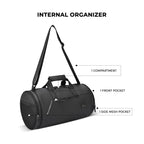 Gear Cross Training 9"/29L Large Water Resistant Duffle Bag | Travel Bag | Gym Bag for Men & Women (Black - Grey)