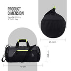 Gear Cross Training 9"/29L Large Water Resistant Duffle Bag | Travel Bag | Gym Bag for Men & Women (Black - Grey)