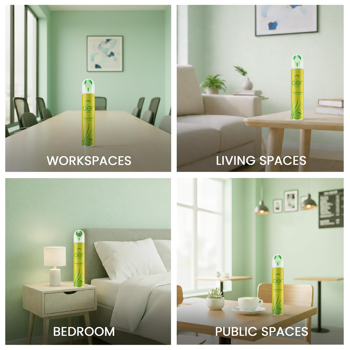 Godrej aer Spray | Room Freshener for Home & Office - Cool Aqua (180 ml)
