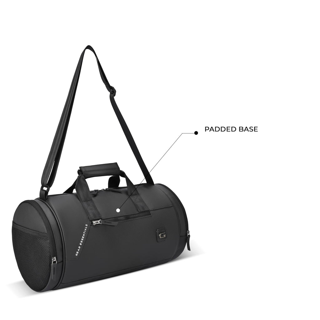 Gear Cross Training 9"/29L Large Water Resistant Duffle Bag | Travel Bag | Gym Bag for Men & Women (Black - Grey)