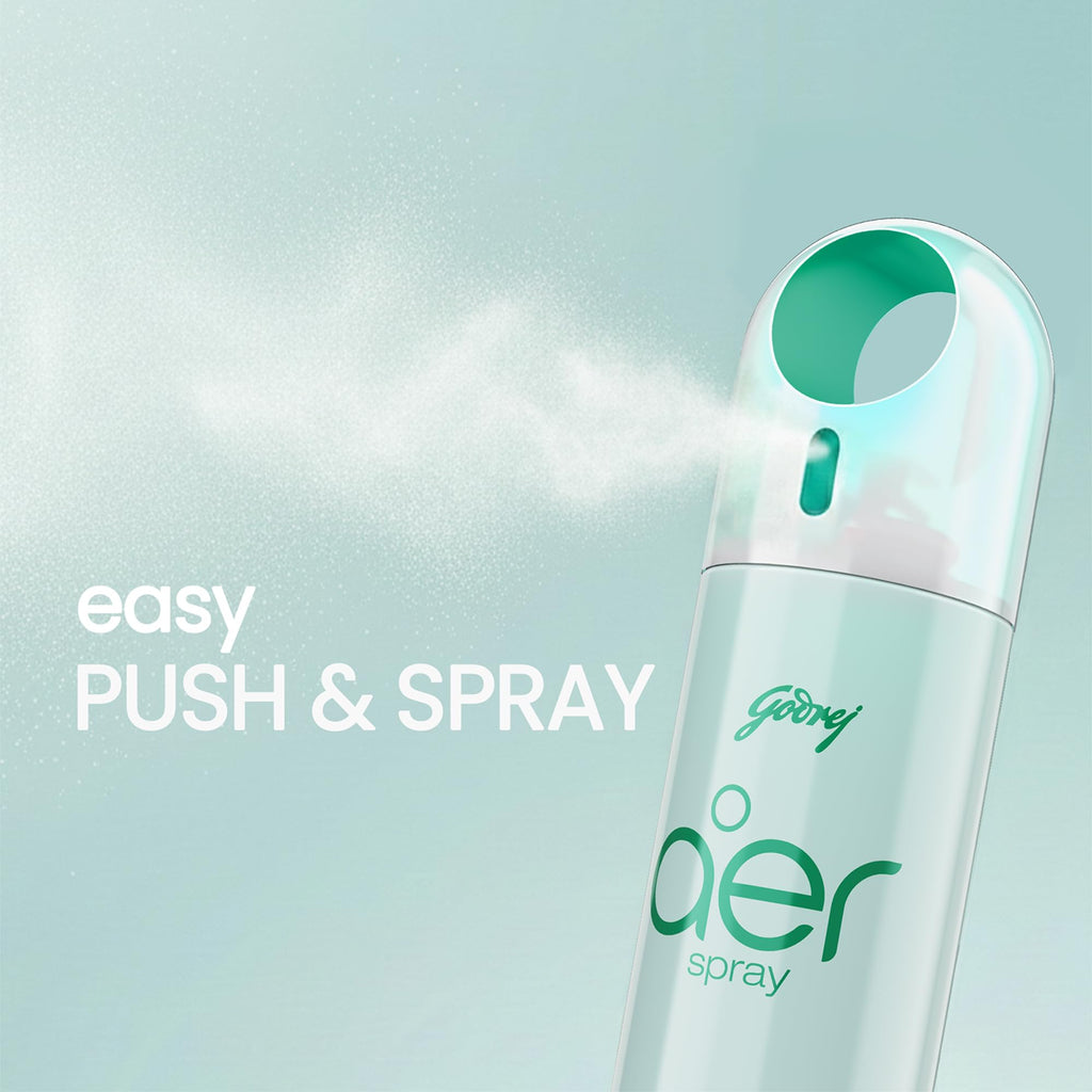Godrej aer Spray | Room Freshener for Home & Office - Cool Aqua (180 ml)