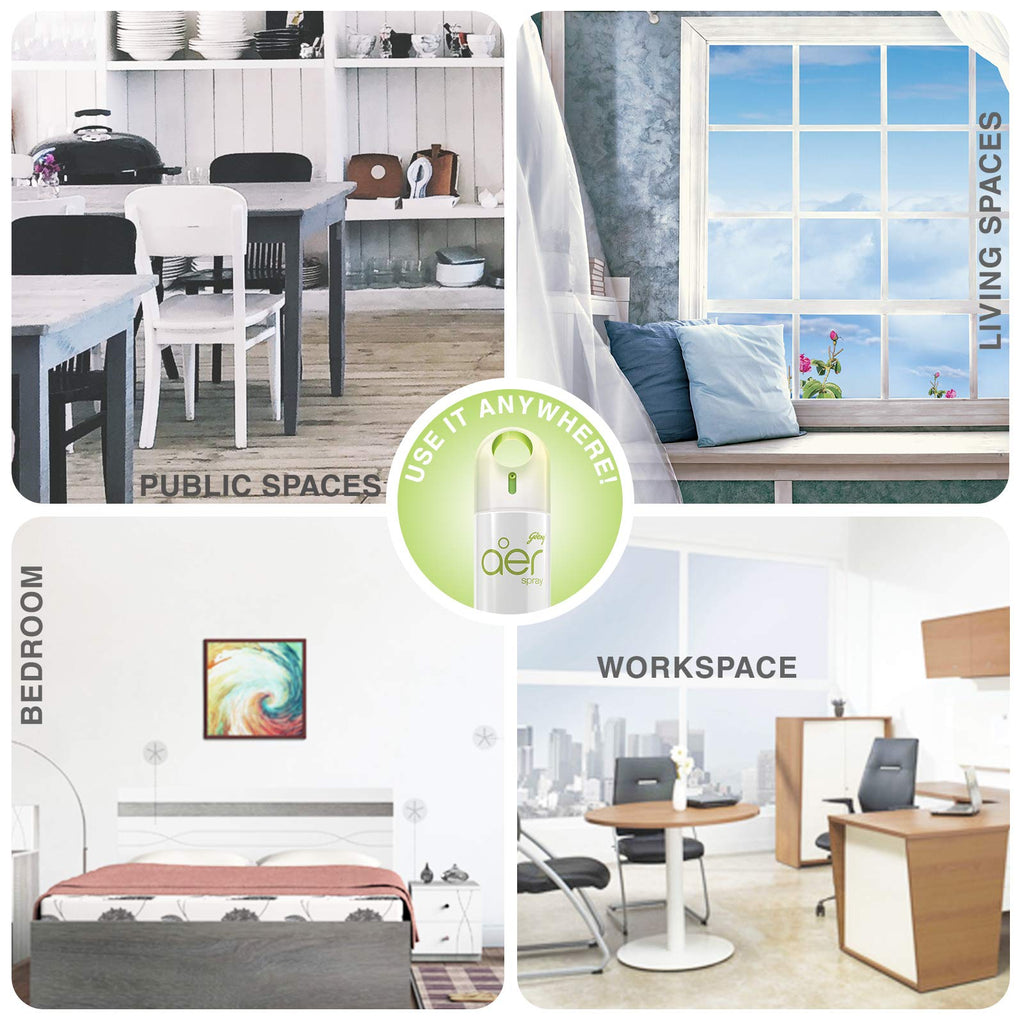 Godrej aer Spray | Room Freshener for Home & Office - Cool Aqua (180 ml)