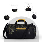 Gear Cross Training 9"/29L Large Water Resistant Duffle Bag | Travel Bag | Gym Bag for Men & Women (Black - Grey)