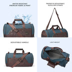 Gear Cross Training 9"/29L Large Water Resistant Duffle Bag | Travel Bag | Gym Bag for Men & Women (Black - Grey)