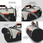 Gear Cross Training 9"/29L Large Water Resistant Duffle Bag | Travel Bag | Gym Bag for Men & Women (Black - Grey)