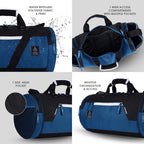Gear Cross Training 9"/29L Large Water Resistant Duffle Bag | Travel Bag | Gym Bag for Men & Women (Black - Grey)