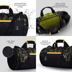 Gear Cross Training 9"/29L Large Water Resistant Duffle Bag | Travel Bag | Gym Bag for Men & Women (Black - Grey)
